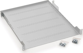 19" polička sivá s perforáciou 1U/750mm, max. nosnosť 40kg