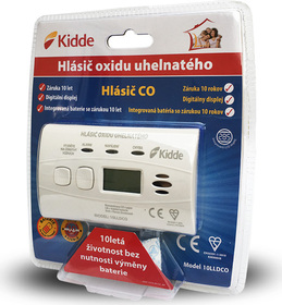 Detektor CO s bat. nap. (Li baterie), ak./opt. sig., LCD displej, živ. 10 rokov