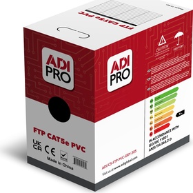 ADI-PRO inštalačný kábel CAT5E, FTP, PVC, Eca, box 305m, sivý