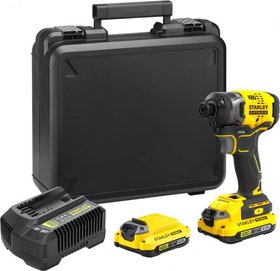Stanley V20 trojrýchlostný aku rázový uťahovák 1/4", 2 x 2.0Ah, kitbox