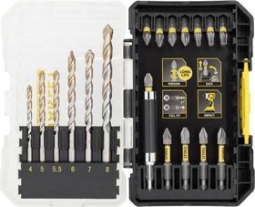 Stanley FATMAX® 19dielna sada presných vrtákov do muriva a bitov