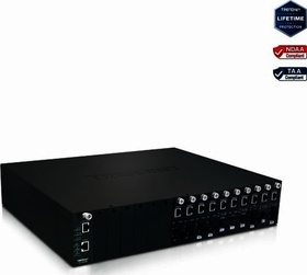 Optický konverter - 16port šasi, prázdné, montáž do racku