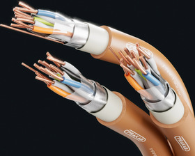 Hnedý tienený kábel PRAFlaGuard+ F 2x2x0.8, PH120-R, B2ca s1d1a1, 100m