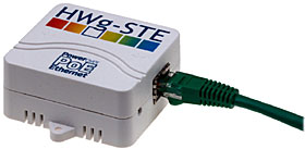 HWg-STE PoE, IP teploměr s eth. Rozhraním PoE, obsahuje: adaptér, čidlo 3m,CD,SW